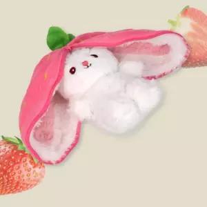 딸기토끼인형 수면 귀여운여아선물 캐릭터 귀여운 조카 봉제 장식 선물용 분홍 애착 어린이