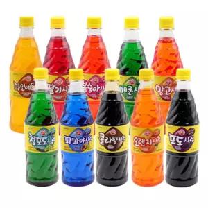 오뚜기시럽 10종세트 슬러시원액 과일향 파파야 콜라 레인보우 만들기