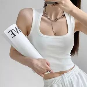 데일리룩 티셔츠 숏기장 탱크탑 캡탑걸스 슬리브리스 브라탑