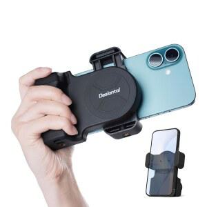 아이폰호환 16 / 15 14 13 12 11 플러스 프로 맥스용 휴대폰 카메라 그립 스냅 삼각대와 탈착식 셔터 리모컨 안드로이드 브이로그 비디오 촬영용 스마트폰 셀카 핸들