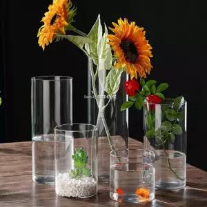 원통 유리 화병 식물 수경재배 꽃화병 미니 디자인 꽃병 화분 인테리어 투명 화초용기