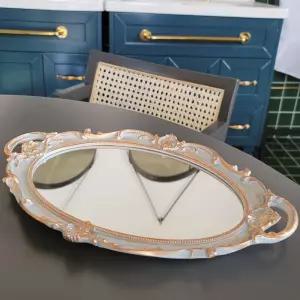 앤틱 거울 골드 타원 트레이 액세서리 진열대악세사리선반 보석 쥬얼리 장식용 인테리어