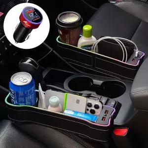 차량용 컵홀더 사이드포켓 QC3.0 충전기 C80+시거잭용USB 용무드등 용사이드 용홀더 자동차 틈새 용충전기