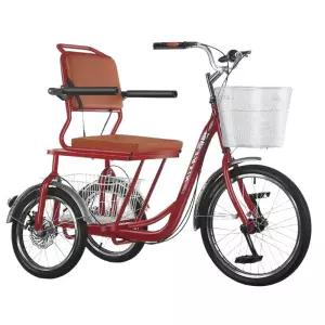 성인용 레드 할머니 어르신 노인 세발자전거 세발 바구니 클래식 미니벨로 자전거 접이식 경량
