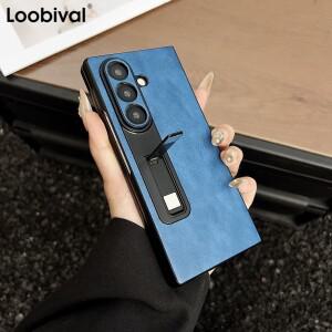 삼성 호환 갤럭시 Z 폴드 7 6 5 4 3 Z폴드6호환용 5G  스웨이드 패턴 폰 케이스 PU 가죽 투명 브라켓 홀더