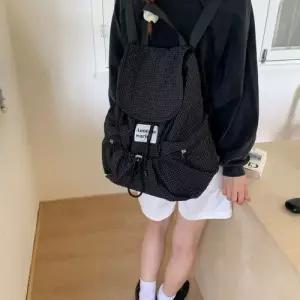천진반여사친 솔리드 체크 핸드백 가방 스트리트 패션 배낭 경량 데일리룩 스트랩 학생 KUK5