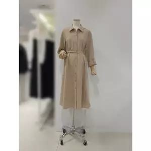 [갤러리아] [SOUP] 오픈카라 소매 롤업 벨티드 셔츠형  원피스 SC4OP31