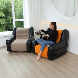 접이식 레이지 소파 두꺼운 침대 있는 체어 에어 내구성 게임용 컴팩트하게 여가용 인플레이터블 라운지 접히는 벤치