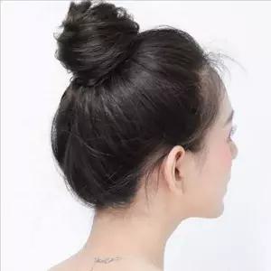 내추럴 똥머리 가발 풍성한 당고머리 가발 면접 승무원 고열사 볼륨