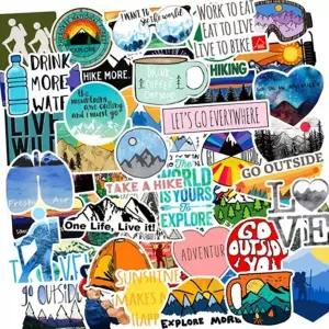 캐리어 스티커 리무버블 트래블 다이어리 노트북 스티커 수화물 아웃도어 여행용 고화질 50개 배낭 캠핑