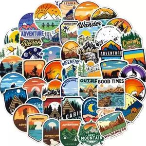 캐리어 스티커 리무버블 레트로 수화물 노트북 스티커 여행 어드벤처 아웃도어 다용도 하이킹 그래픽