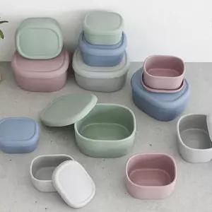 실리콘 밀폐용기 냉장고 정리 직장인 도시락통렌지 사각밀폐 보관 그릇 반찬 밥용기