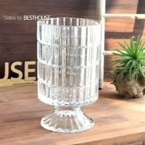 유리화분 화병 수반 원형어항 크리스탈 투명꽃병 생화 원통 조화 고급 선인장