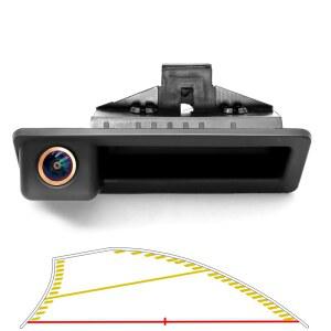 BMW E88 E82 E84 E90 E91 E92 E93 3 5 시리즈 X5 6 자동차 후방 뷰 리버스 트렁크 핸들 카메라를 위한 동적 궤적 이동 가이드 주차 라인이 포함된 산뮤투 차량 백업 카메라 CCD