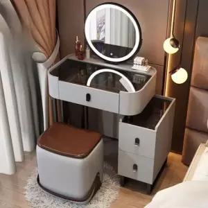 핑크화장대 공주 주니어 스마트미러 서랍 간이 500mm 장대 조명 35 무테두리장 메이크업 스툴 화이트60싱글테이블 A타입