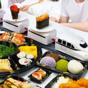 식판 기차놀이 일식집 액세서리 세트 백턴카 배터리 트랙 기차 레일 회전초밥 3량 1 3량 레일 세트 배터리