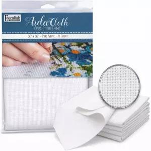 에센셜 바이 레저 아트 다 천 14 카운트 퓨어 화이트 크로스 스티치 원단 자수 제작 및 재봉을 위한 용품