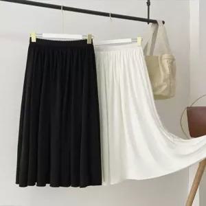 롱 속치마 여성 긴 스커트 비침방지 화이트 밴딩 여자