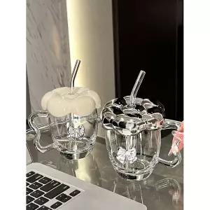 유리 빨대컵 2024년형 신형 물컵 커피컵