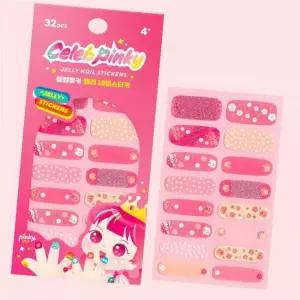 키즈 어린이 핑키 젤리 네일스티커 22 피치 곰돌이 1개 4673072