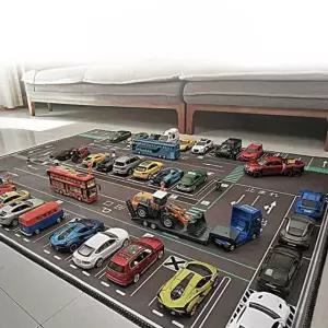 매트 주차놀이 도로놀이매트 자동차 도로 모델 1 120CMX90CM A 메인 디자인 교육용 게임 세트 미니카 레이싱 주차장 반딧불