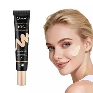 SPF 50+가 함유된 O CHEAL CC 크림 보습 컬러 보정 풀 커버 경량 파우더 파운데이션 워터프루프 롱래스팅