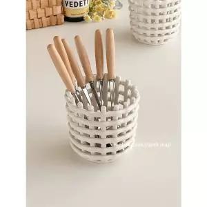 트레이 세라믹바스켓 바구니 연필꽂이 원통형