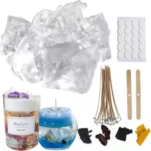 CoolCrafts 투명 글 왁스와 Wick 2LB 클리어 젤리 캔들 키트로 제작 공예품