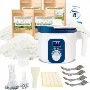 핸드네이처 프로 소이 왁스 멜트 키트 디지털 포트 포함 4파운드 캔들 히터 메이커 세트 윅 홀더 스티커