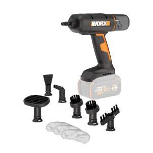 WORX 20V 스팀스톰 무선 휴대용 스팀 청소 포함 220 액세서리 예열용 8초 클리너