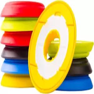 10Pcs 5.9CM 다색 원형 실리콘 낚싯줄 보관함 낚시 줄 스풀 라인 키퍼 장비 정리함