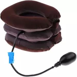 저렴한 크루세이더 풍선 경추 견인 공기 베개 목 헤드 스트레처 칼라 갈색