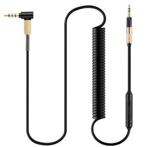 젠하이저 HD558 HD518 HD599 HD569 오디오-테크니카 ATH-M50X M70X 헤드폰용 FAEAL HD598CS 코일 오디오 케이블 8피트 마이크 제어 확장 보조 코드