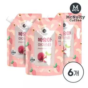 맥널티 아이스 파우치 복숭아 아이스티 1L 6입