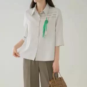 엄마옷 마담4060 [클래씨마담]리본태슬 중년여성 데일리 블라우스 -RBL2604049-