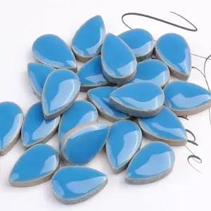 DIY 공예를 위한 1.1파운드 빗방울 세라믹 모자이크 타일 홈 데코레이션 0.47 x 0.75 접시용 키트 화분