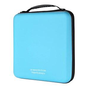 알라비스프 xx CD 케이스 192 용량 EVA 보호 블루레이 DVD 휴대용 지퍼 홀더 디스크 보관 정리 지갑 가방 스카이 블루192