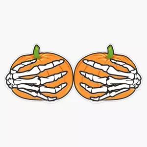 4-3인치 팩 - 한 쌍의 유령 할로윈 해골 손 호박 잡기 스티커 자동차 트럭 창문 노트북 텀블러 사물함