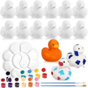 나만의 도자기 공예 세트를 칠하는 블루위니 7개에는 팔레트 2 브러시 포함된 페인트 색 스트립 있습니다