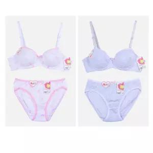 핑크 포인트 컬러 주니어 B컵 브라팬티 세트초등학생런닝 10대여성 러닝 여속옷 내의 용런닝