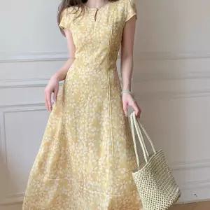 [아리엘스타일]플라워라인 여리핏 S/S원피스 옐로디롱원피스