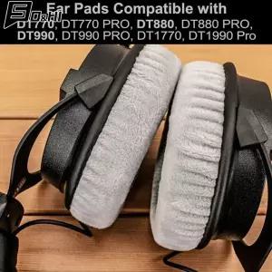 호환 Beyerdynamic 소프트 이어패드 호환 이어폰 메모리 폼 이어컵 쉽게 교체되는 이어 쿠션 DT990 DT880 D