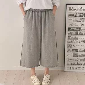 [옷자락]여자 아웃스티치 A라인 양트임 밴딩 코튼 롱스커트