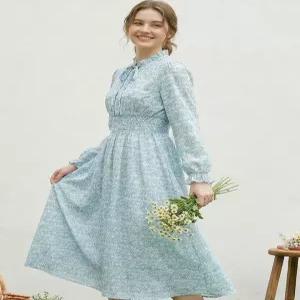 [올리브데올리브]올리브데올리브 스모크 밴딩 플라워 쉬폰 원피스 YW4MO3050