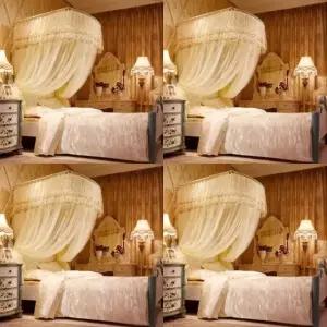 ( )커튼형 침대모기장 200x220cm 베이지 대형모기장 침대방충망 2층침대모기장