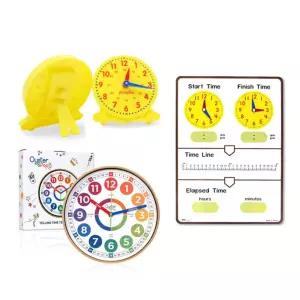 초등수학 유아학습용 24시간 아날로그 모형시계 세트 어린이집 두뇌훈련 완구 장난감