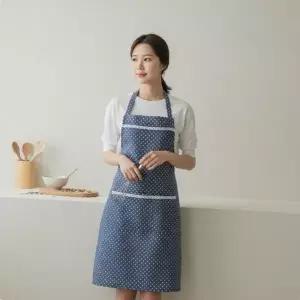 프릴 레이스 도트 주방 앞치마 원피스형 예쁜 카페 작업용 에이프런 방수 앞치마