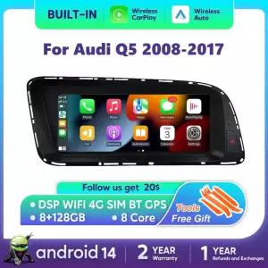 아우디 Q5 2008 2017 자동차 라디오 화면 무선 카플레이 멀티미디어 플레이어 GPS 내비게이션 스테레오 4G