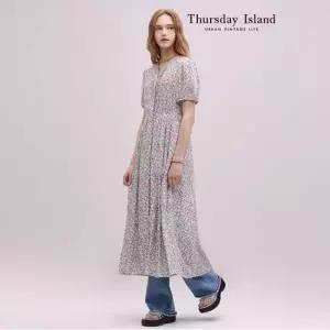 [Thursday Island] 플라워 풀오픈 롱 원피스 T244MOP247W)