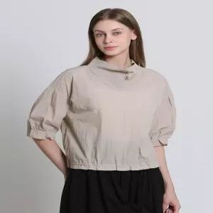 [보니스팍스][보니스팍스(Bonispax)] 네크 니트패치 블라우스 (택가격 159000원)